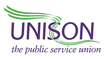A purple and green Unison logo